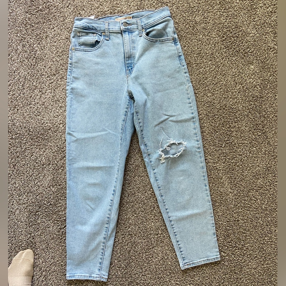 Levi's Light Blue High Rise Distressed Jeans